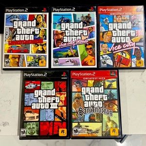 Grand theft auto saga PlayStation 2. With art cover and manuals. Almost new.